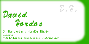 david hordos business card